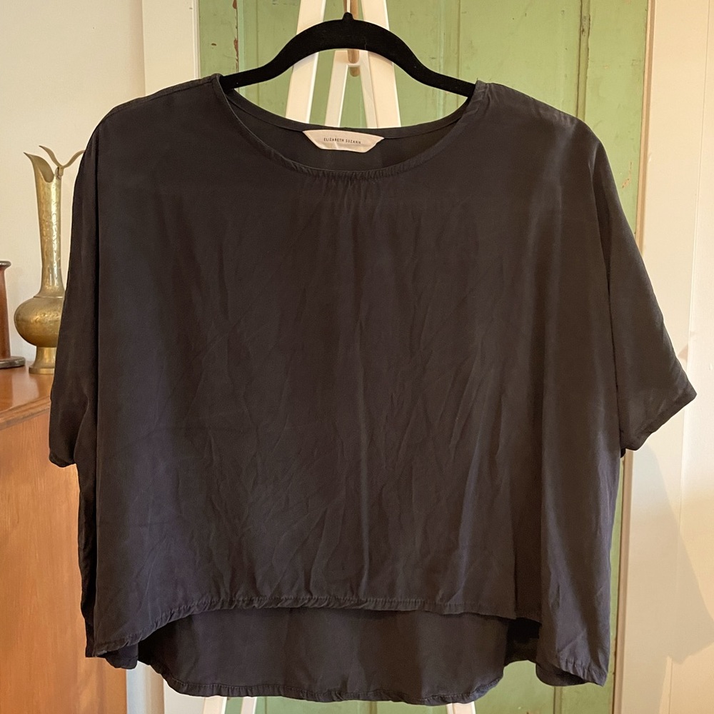 Elizabeth Suzann linn top OSM black silk crepe